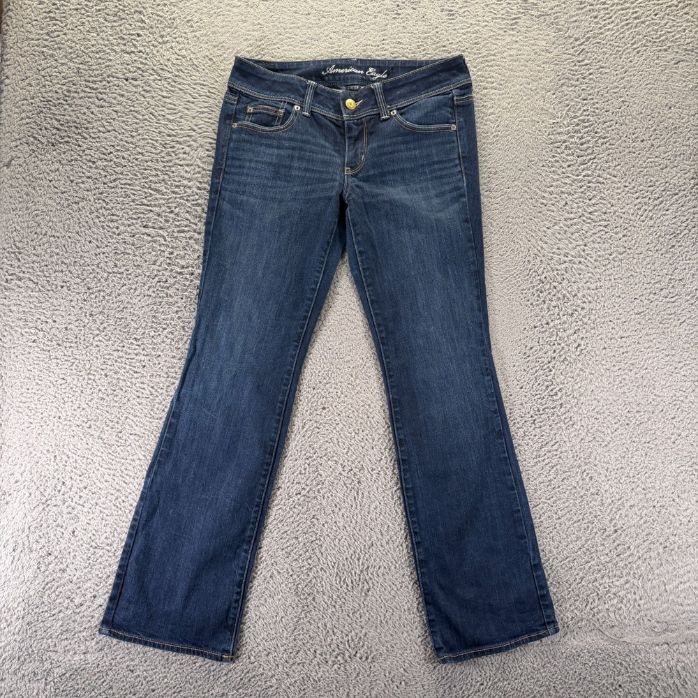 American Eagle Outfitters Jeans Womens 8 Blue Cotton Denim Bootcut Slim Stretch